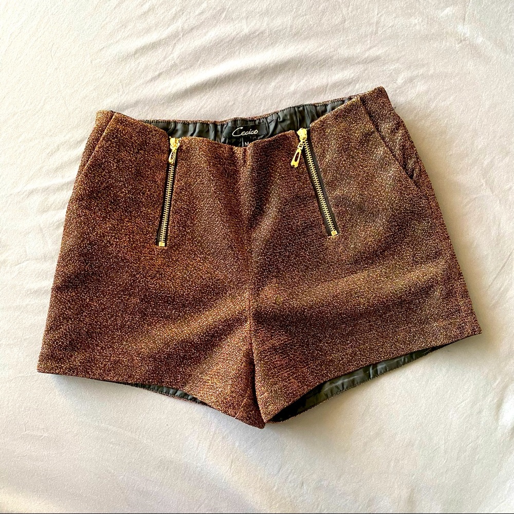 Cecico Shimmery Copper Brown Shorts